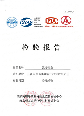 泄爆屋盖检验报告
